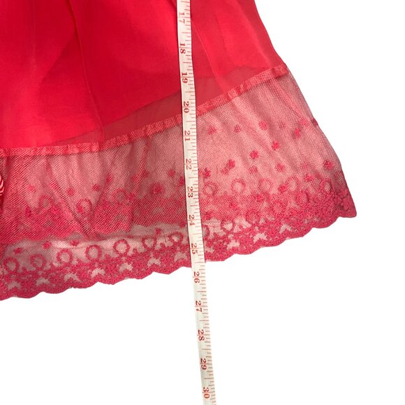 Solitaire Red Lace Boho Peasant Blouse Women’s Sz S Tunic 3/4 Sleeve Tassel Tie - Picture 7 of 11